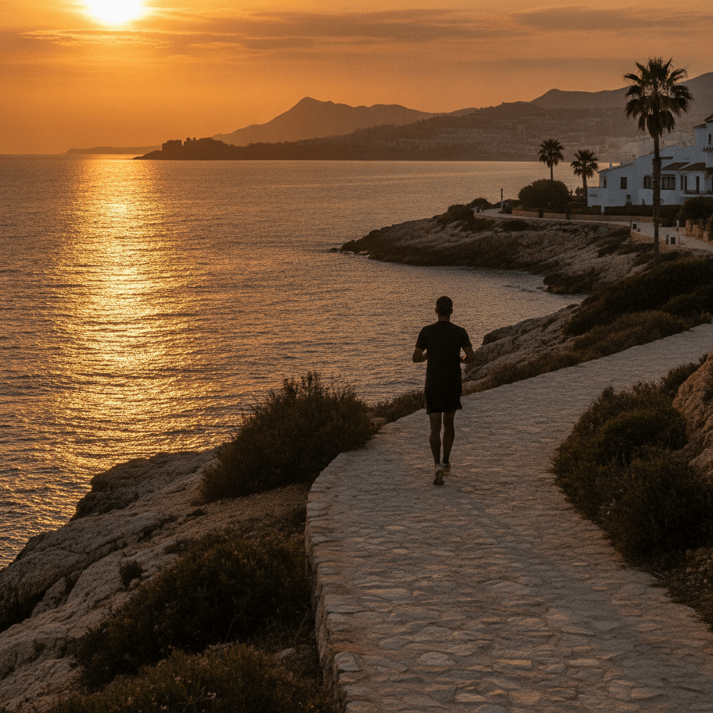 Corredor al amanecer en Marbella